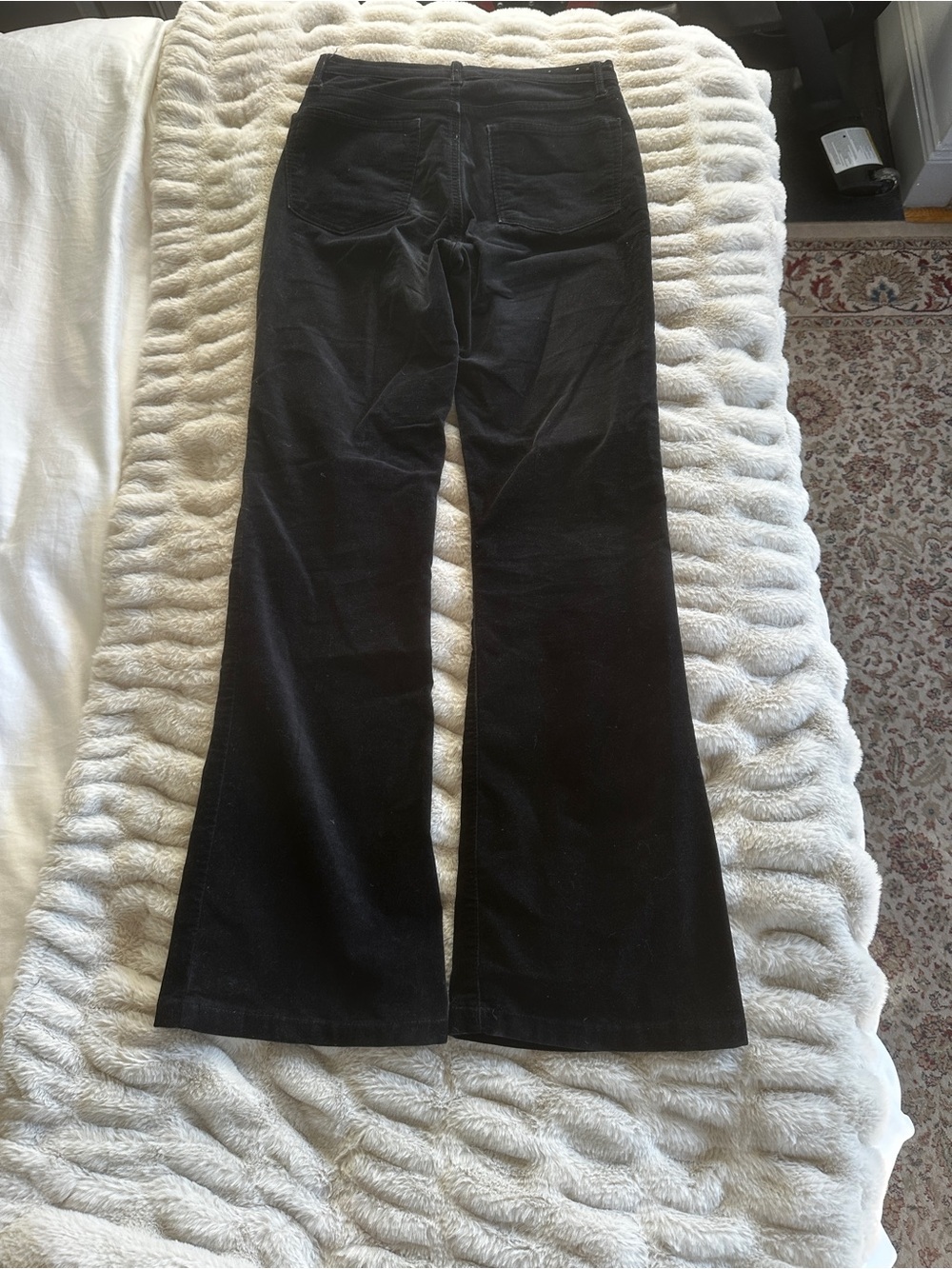 GAP Black Washed High-Rise Velour Pants